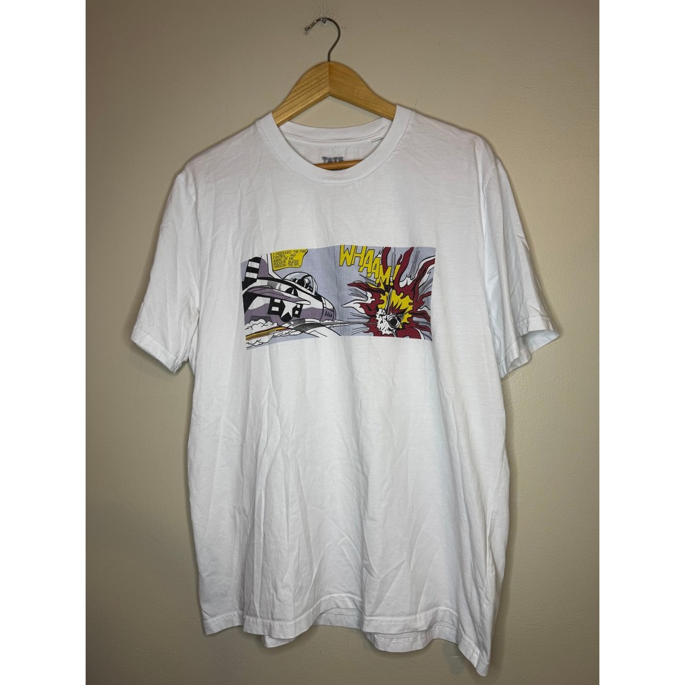 Tate Roy Lichtenstein Whaam Pop Art White Organic Cotton Graphic T-Shirt Mens